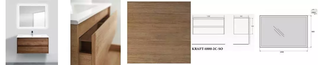 Мебель для ванной подвесная «Belbagno» Kraft 100 Rovere Tabacco Мебель для ванной подвесная «Belbagno» Kraft 100 Rovere Tabacco