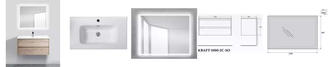 Мебель для ванной подвесная «Belbagno» Kraft 100 Rovere Galifax Bianco Мебель для ванной подвесная «Belbagno» Kraft 100 Rovere Galifax Bianco