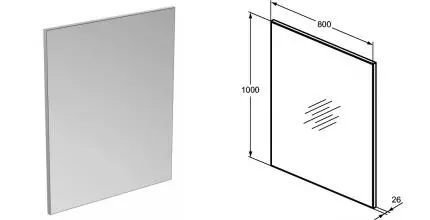 Зеркало «Ideal Standard» Mirror&Light 80/100 T3363BH без света Зеркало «Ideal Standard» Mirror&Light 80/100 T3363BH без света