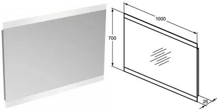 Зеркало «Ideal Standard» Mirror&Light 100/70 T3348BH с подсветкой и подогревом