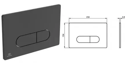 Кнопка смыва «Ideal Standard» Prosys Oleas R0115A6 пластик черная