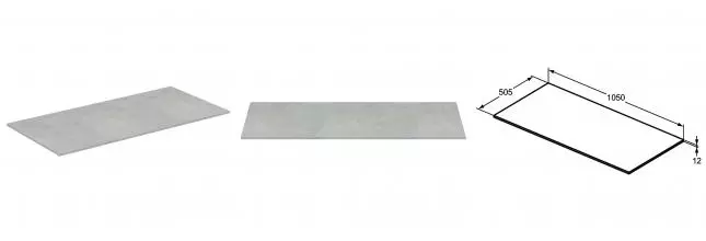 Столешница Ideal Standard Adapto 105 см без выреза, с крепежом, Серый камень (U8416FX)