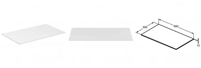 Столешница Ideal Standard Adapto 85 см без выреза, с крепежом, белый глянцевый (U8415WG)