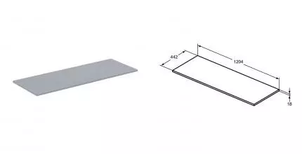 CONNECT AIR Столешница 120 см без выреза для монтажа умывальников-чаш на подстольях 120 см E0822 / E0829 · Ideal Standard, E0852EQ