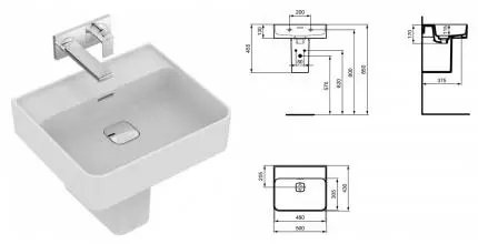 Раковина «Ideal Standard» Strada II 50/43 T363701 фарфоровая белая