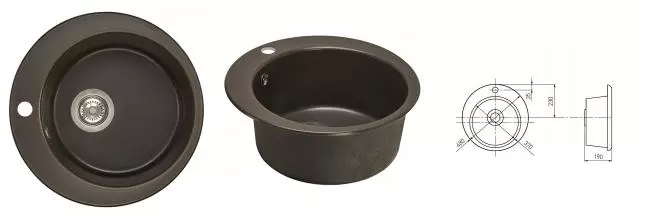Мойка для кухни «Aquaton» Иверия 48/48 искусственный камень кофе