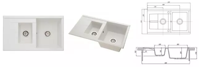 Мойка для кухни «Aquaton» Делия 87/51 искусственный камень жемчуг универсальная Мойка для кухни «Aquaton» Делия 87/51 искусственный камень жемчуг универсальная