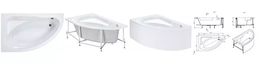 Ванна акриловая «Roca» Welna 160/100 (ZRU9302997) без опор без сифона белая левая Ванна акриловая «Roca» Welna 160/100 (ZRU9302997) без опор без сифона белая левая