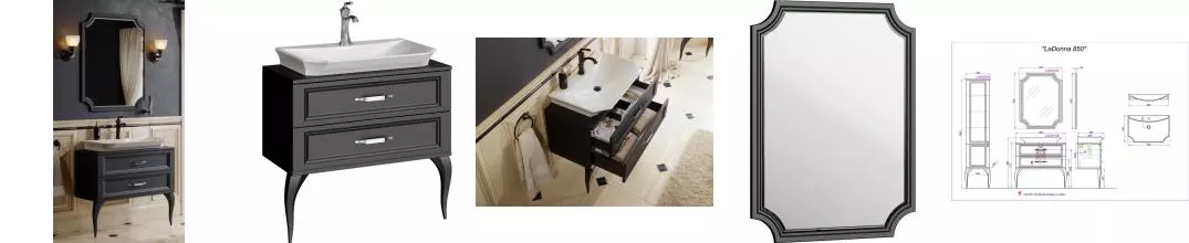 Мебель для ванной «Aqwella 5 Stars» LaDonna 85 чёрная