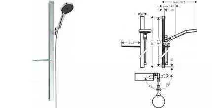 Душевой гарнитур «Hansgrohe» Rainfinity 27671000 хром