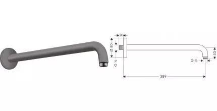 Кронштейн для верхнего душа «Hansgrohe» 27413340 38,9 шлифованный чёрный хром Кронштейн для верхнего душа «Hansgrohe» 27413340 38,9 шлифованный чёрный хром