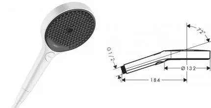 Ручная лейка «Hansgrohe» Rainfinity 26865700 белая матовая Ручная лейка «Hansgrohe» Rainfinity 26865700 белая матовая