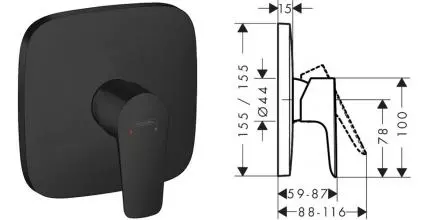 71765670 HG Talis E смеситель для душа (внешняя часть) · Hansgrohe, 71765670