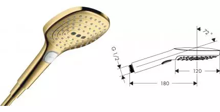 Ручная лейка «Hansgrohe» Raindance Select E 26520990 полированное золото Ручная лейка «Hansgrohe» Raindance Select E 26520990 полированное золото