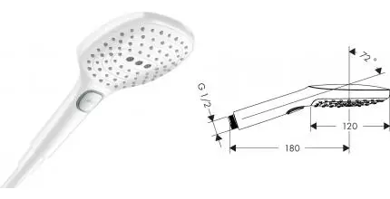 Ручная лейка «Hansgrohe» Raindance Select E 26520700 белая матовая Ручная лейка «Hansgrohe» Raindance Select E 26520700 белая матовая