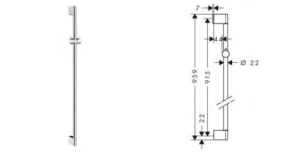 Штанга для душа «Hansgrohe» Unica 27617820 хром Штанга для душа «Hansgrohe» Unica 27617820 хром