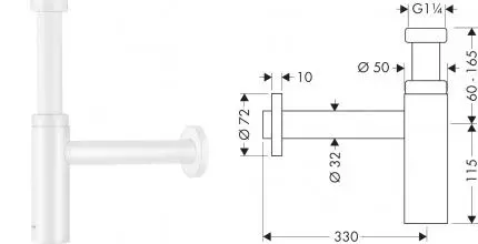 Сифон для раковины «Hansgrohe» Flowstar S 52105700 белый матовый