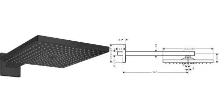 Верхний душ «Hansgrohe» Raindance E 26238670 чёрный матовый