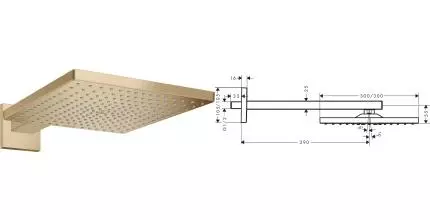 Верхний душ «Hansgrohe» Raindance E 26238140 брашированная бронза Верхний душ «Hansgrohe» Raindance E 26238140 брашированная бронза