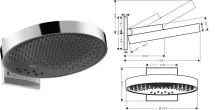 Верхний душ «Hansgrohe» Raindance E 26234000 хром Верхний душ «Hansgrohe» Raindance E 26234000 хром