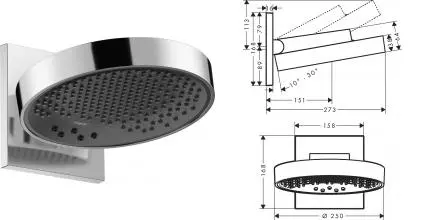 Верхний душ «Hansgrohe» Rainfinity 26232000 хром