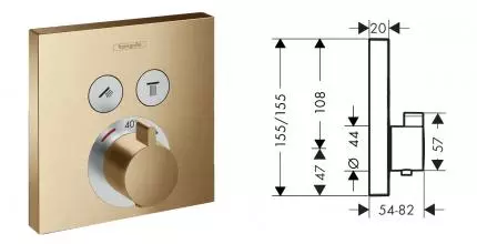 15763140 HG Select термостатический смеситель для душа (внешняя часть) · Hansgrohe, 15763140 15763140 HG Select термостатический смеситель для душа (внешняя часть) · Hansgrohe, 15763140