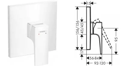 32565700 HG Metropol смеситель для душа (внешняя часть) · Hansgrohe, 32565700