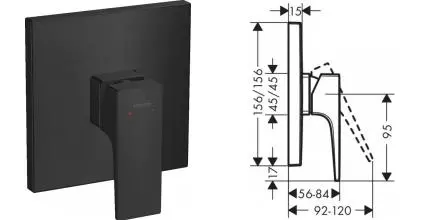 32565670 HG Metropol смеситель для душа (внешняя часть) · Hansgrohe, 32565670