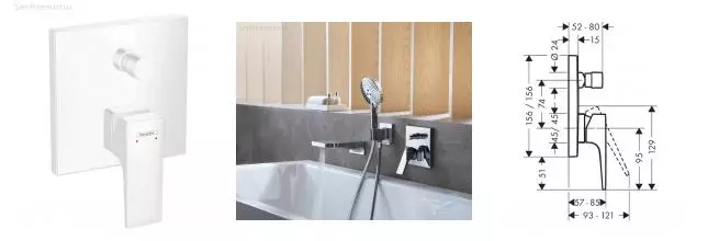 32545700 HG Metropol смеситель для ванны (внешняя часть) · Hansgrohe, 32545700