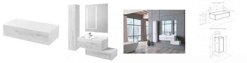 Комод «Aquaton» Сакура 100 подвесная ольха наварра/белая