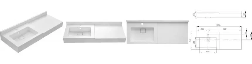 Раковина «Aquaton» Сакура 120 левая искусственный камень белая