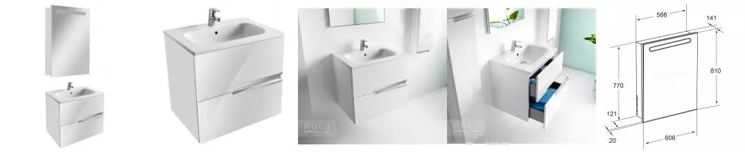 Мебель для ванной подвесная «Roca» Victoria Nord Ice Edition 60 белая