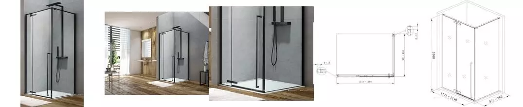 Душевой угол-ограждение «Aquanet» Ideal 120/90 прозрачный/чёрный прямоугольный без поддона универсальный Душевой угол-ограждение «Aquanet» Ideal 120/90 прозрачный/чёрный прямоугольный без поддона универсальный