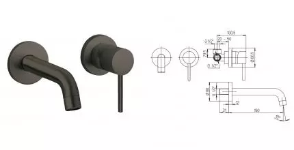 Смеситель для раковины «Paini» Cox 78PZ208 чёрный матовый Смеситель для раковины «Paini» Cox 78PZ208 чёрный матовый