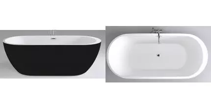 Ванна акриловая «Black & White» SB105 170/80 с сифоном чёрная Ванна акриловая «Black & White» SB105 170/80 с сифоном чёрная