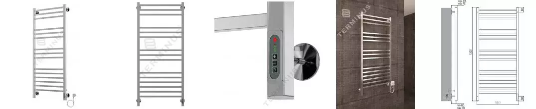 Электрический полотенцесушитель «Terminus» Ватикан П15 58/130 хром правый Электрический полотенцесушитель «Terminus» Ватикан П15 58/130 хром правый