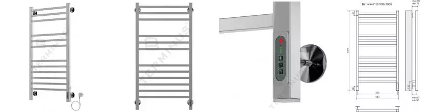 Электрический полотенцесушитель «Terminus» Ватикан П12 53/100 хром правый Электрический полотенцесушитель «Terminus» Ватикан П12 53/100 хром правый