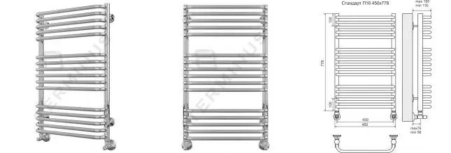 Водяной полотенцесушитель «Terminus» Стандарт П16 48/78 хром