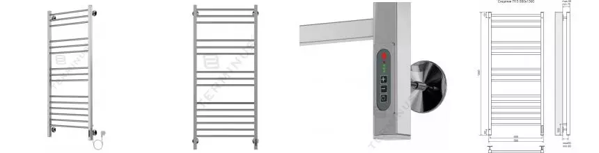Электрический полотенцесушитель «Terminus» Сицилия П15 58/130 хром правый