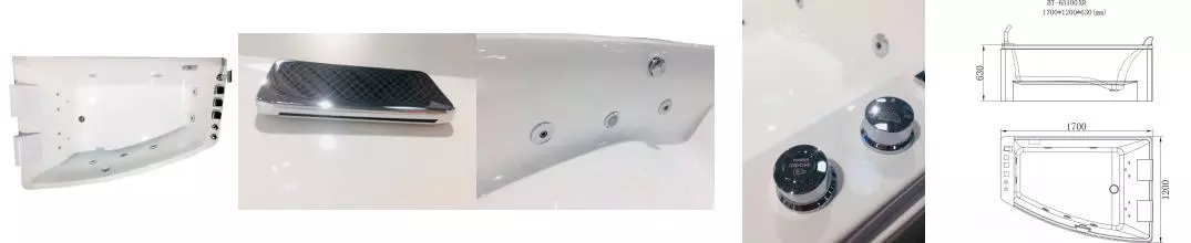 Гидромассажная ванна акриловая «Orans» BT-65100 X 170/120 с каркасом с сифоном белая левая Гидромассажная ванна акриловая «Orans» BT-65100 X 170/120 с каркасом с сифоном белая левая