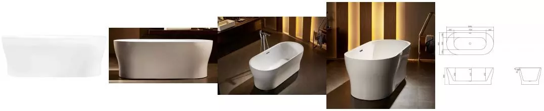 Ванна акриловая «Belbagno» BB405 150/80 с ножками с сифоном белая