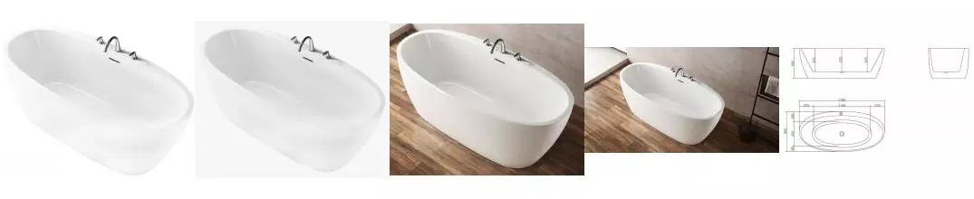 Ванна акриловая «Belbagno» BB404 170/80 с ножками с сифоном белая