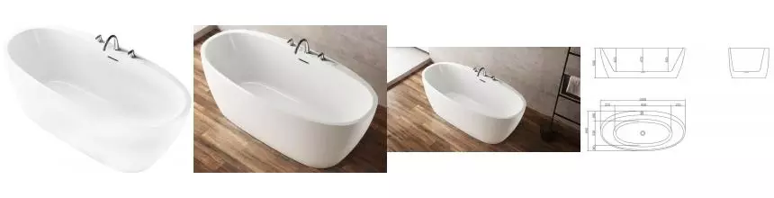 Ванна акриловая «Belbagno» BB404 150/80 с ножками с сифоном белая Ванна акриловая «Belbagno» BB404 150/80 с ножками с сифоном белая