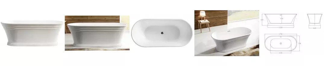 Ванна акриловая «Belbagno» BB402 170/79 на подиуме с сифоном белая Ванна акриловая «Belbagno» BB402 170/79 на подиуме с сифоном белая