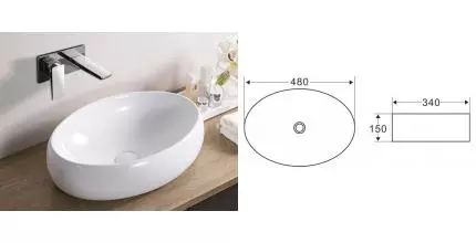Раковина «Belbagno» 48/43 BB1085 фарфоровая белая Раковина «Belbagno» 48/43 BB1085 фарфоровая белая