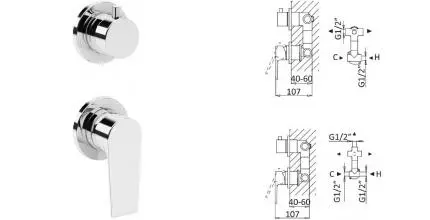 Смеситель для душа «Cezares» NAUTIC-VDIM2-M-01 хром Смеситель для душа «Cezares» NAUTIC-VDIM2-M-01 хром