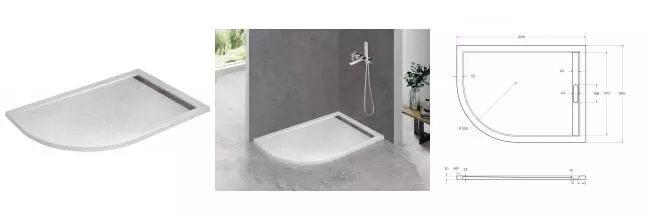 Душевой поддон «Cezares» TRAY-AS-RH-120/90-550-30-W-R 120/90 низкий из литьевого мрамора прямоугольно-асимметричный без сифона белый правый Душевой поддон «Cezares» TRAY-AS-RH-120/90-550-30-W-R 120/90 низкий из литьевого мрамора прямоугольно-асимметричный без сифона белый правый