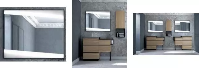 Зеркало «Cezares» Qubo 100/80 с подсветкой nero opaco