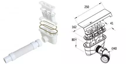 Сифон для поддона «Cezares» TRAY-AS-01