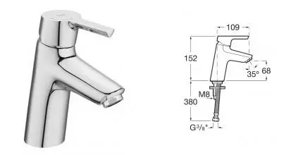 Смеситель для раковины «Roca» Malva 75A323BC0M хром